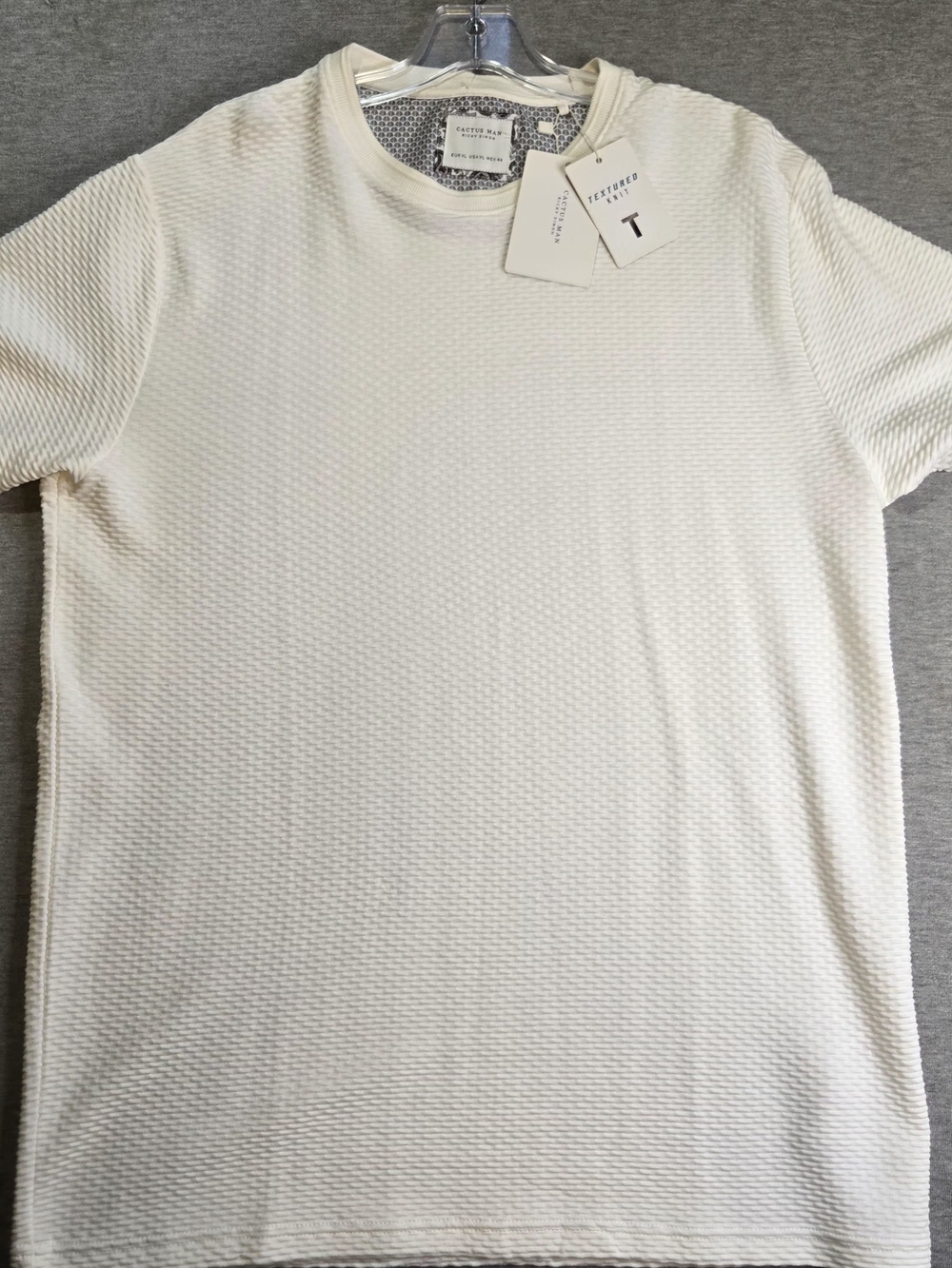 Textured Crewneck Short Sleeve Tee - Off-White